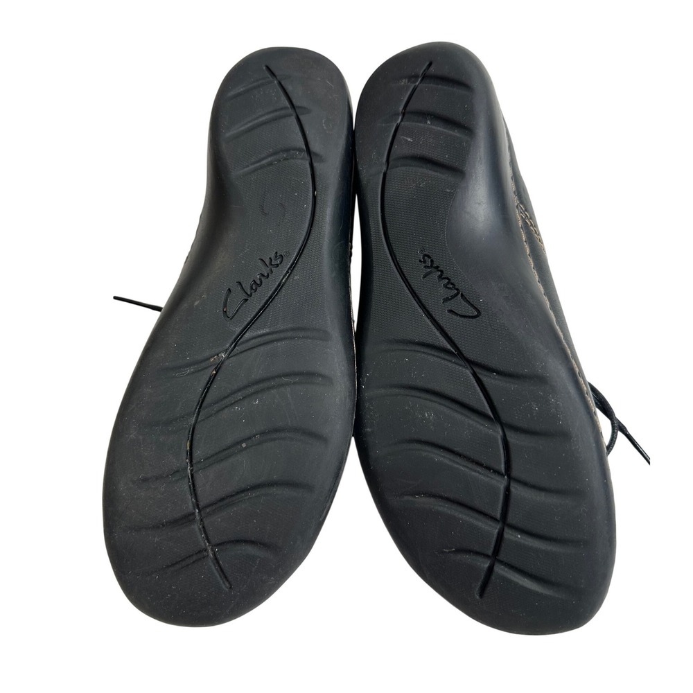Clarks Collection Black Leather Lace Up Comfort Shoes Women's 9M boho casual - Picture 8 of 8
